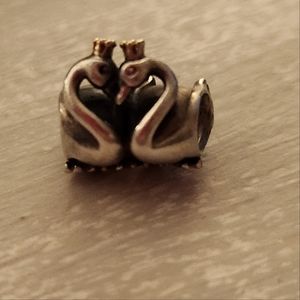 Pandora two-toned swans charm